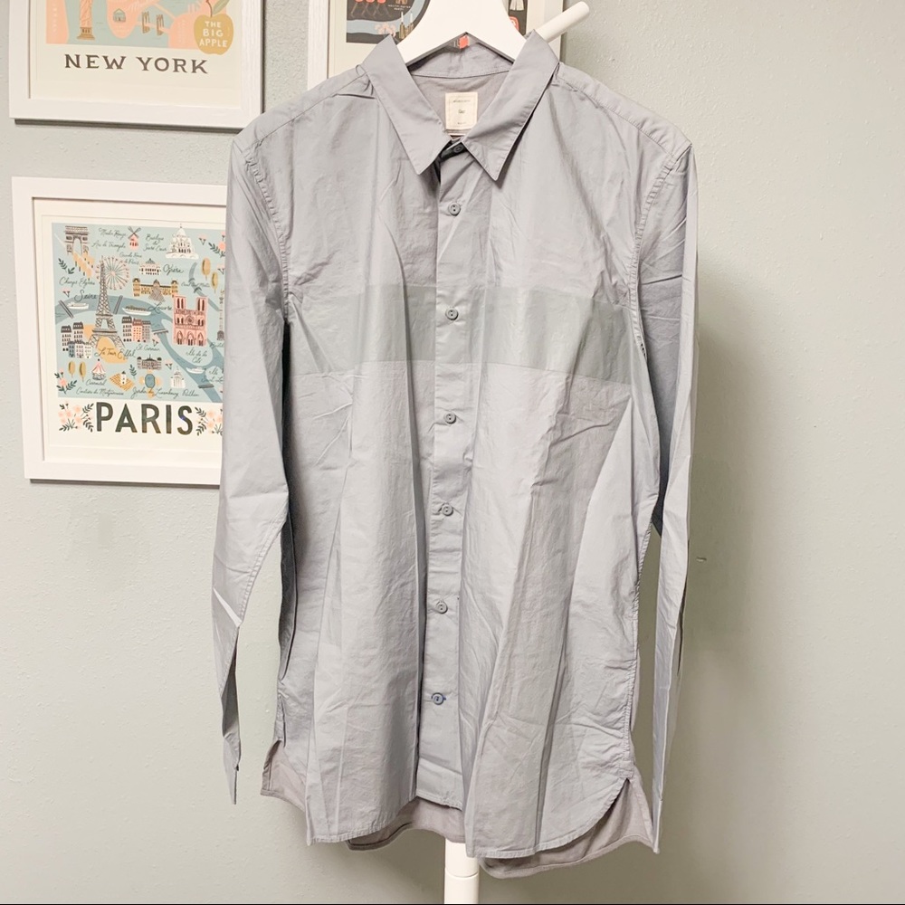 Gap Gray Stripe Button-Down Shirt XL